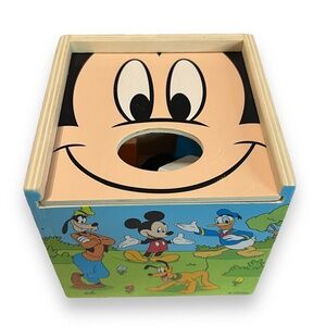 Disney Baby Mickey Mouse Wooden Shape Sorting Cube, Melissa &‎ Doug